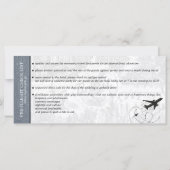 Silver Brazil Wedding Boarding Pass Einladung (Rückseite)