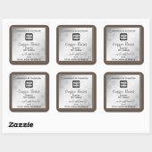 Silver Brown Product Packaging Labels mit Logo Quadratischer Aufkleber (Blatt)