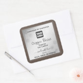 Silver Brown Product Packaging Labels mit Logo Quadratischer Aufkleber (Umschlag)