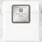Silver Brown Product Packaging Labels mit Logo Quadratischer Aufkleber (Tasche)