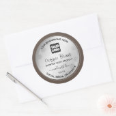 Silver Brown Product Packaging Labels mit Logo Runder Aufkleber (Umschlag)