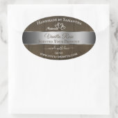 Silver Brown Wood Grain Packing Labels Ovaler Aufkleber (Tasche)