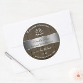 Silver Brown Wood Grain Packing Labels Runder Aufkleber (Umschlag)