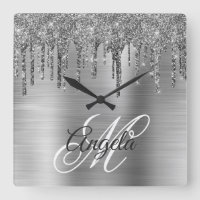 Silver Brushed Foil Glitzer Tropfen Extravagant Mo