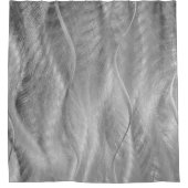 Silver Brushed Metal Abstrakt Duschvorhang (Vorderseite)