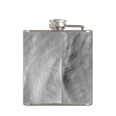 Silver Brushed Metal Abstrakt Flachmann (Rückseite)