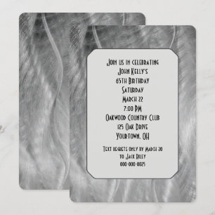 Silver Brushed Metal Abstrakt Geburtstagsparty Einladung