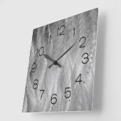 Silver Brushed Metal Abstrakt Quadratische Wanduhr (Winkel)