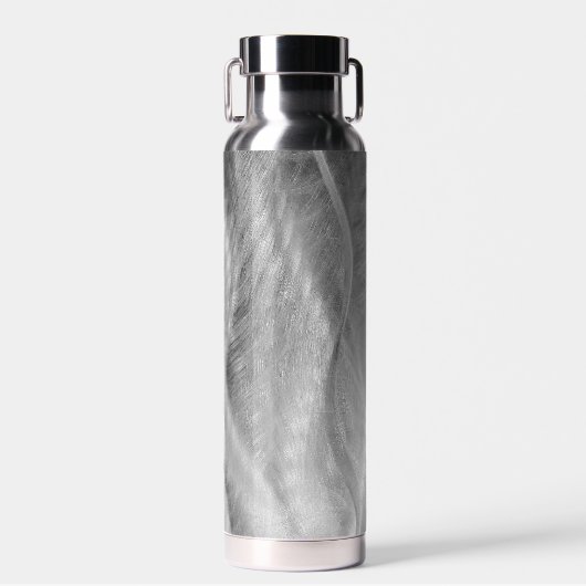 Silver Brushed Metal Abstrakt Trinkflasche (Vorne)