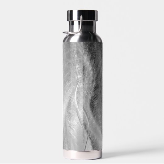 Silver Brushed Metal Abstrakt Trinkflasche (Rechts)