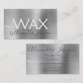 Silver Brushed Metal Beauty Wax Visitenkarte (Vorne/Hinten)