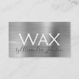 Silver Brushed Metal Beauty Wax Visitenkarte