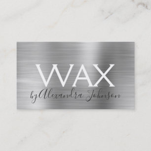 Silver Brushed Metal Beauty Wax Visitenkarte