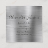 Silver Brushed Metal Event Planner Quadratische Visitenkarte (Rückseite)