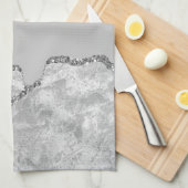 Silver Brushed Metal Glitzer Geschirrtuch (Viertel Falte)