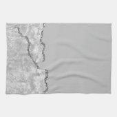 Silver Brushed Metal Glitzer Geschirrtuch (Horizontal)