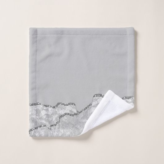 Silver Brushed Metal Glitzer Waschlappen (Waschlappen)