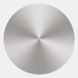 Silver Brushed Metal Look | Radial Runder Aufkleber
