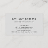 Silver Brushed Metal Moderne Skripthaare und Makeu Visitenkarte (Rückseite)