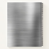 Silver Brushed Metal Monogram Rezept Book Notizblock (Rückseite)