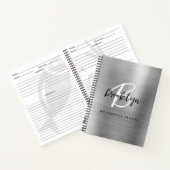 Silver Brushed Metal Monogram Rezept Book Notizblock (Innenseite)
