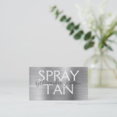 Silver Brushed Metal Spray Tan Visitenkarte (Stehend Vorderseite)