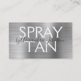 Silver Brushed Metal Spray Tan Visitenkarte