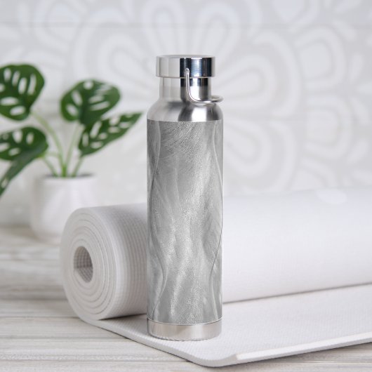Silver Brushed Metal Trinkflasche (Yoga)