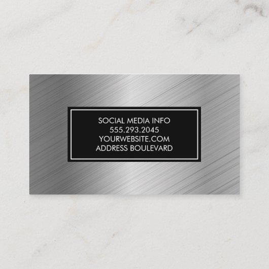Silver Brushed Visitenkarte (Rückseite)