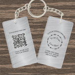 Silver Brushmetal-Logo und QR-Code Akryllisch Schlüsselanhänger<br><div class="desc">Egal ob Sie einen netten Schlüsselanhänger für Ihre Mitarbeiter suchen oder einen Werbeaufstrich suchen, dieses Brushed Metal Logo und QR-Code Akryllischer Schlüsselanhänger ist das, was Sie brauchen. Dieser Schlüsselanhänger hat ein individualisierbares Firmenlogo und einen scannbaren QR-Code. Ihre Kunden werden diesen QR Code Schlüsselanhänger genießen. Sie können Ihre potenziellen Kunden mit...</div>