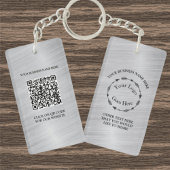 Silver Brushmetal-Logo und QR-Code Akryllisch Schlüsselanhänger