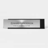 Silver Brushmetall nach Name und Jobbezeichnung Schreibtischnamensplakette (Vorderseite )