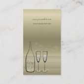 Silver Bubbles Champagner Cheers Chic Modern Visitenkarte (Rückseite)