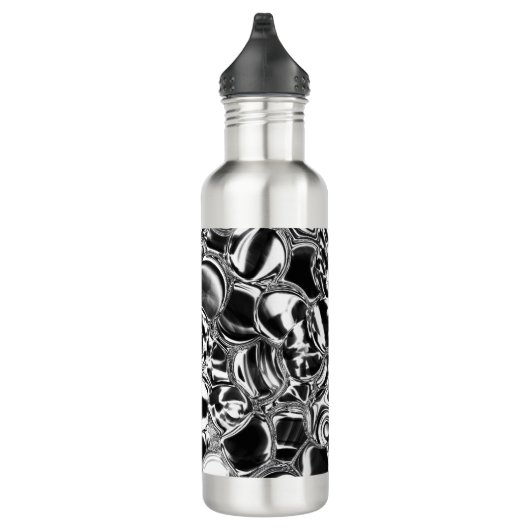 Silver bubbles with glass or metal tone edelstahlflasche (Rechts)