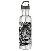 Silver bubbles with glass or metal tone edelstahlflasche (Vorderseite)