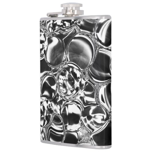 Silver bubbles with glass or metal tone flachmann (Links)