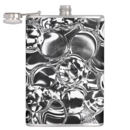 Silver bubbles with glass or metal tone flachmann