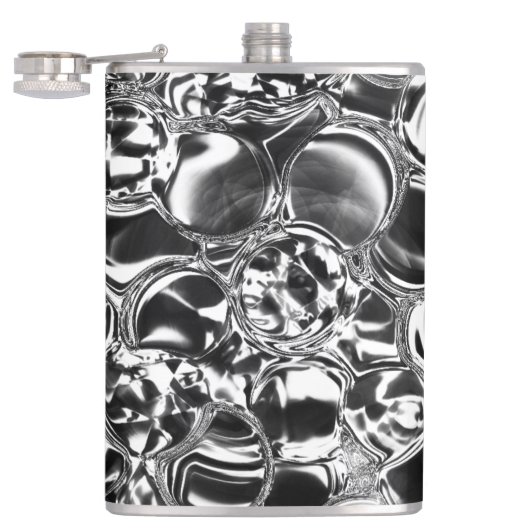 Silver bubbles with glass or metal tone flachmann (Geöffnet)