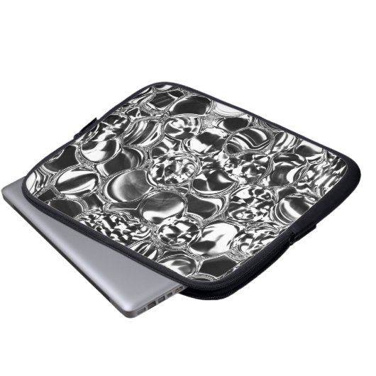 Silver bubbles with glass or metal tone laptopschutzhülle (Vorne Knopf)