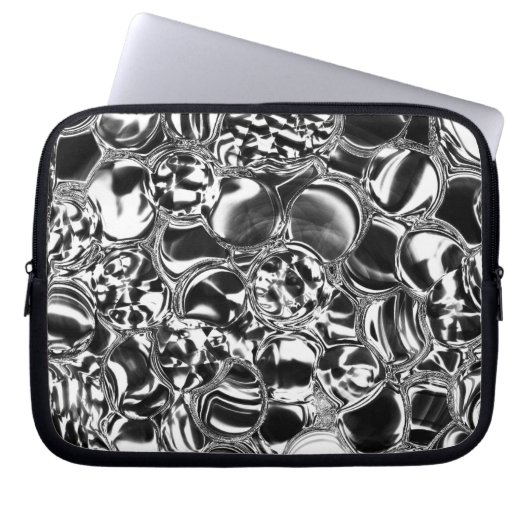 Silver bubbles with glass or metal tone laptopschutzhülle (Vorderseite)
