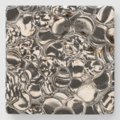 Silver bubbles with glass or metal tone steinuntersetzer (Vorderseite)