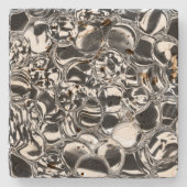 Silver bubbles with glass or metal tone steinuntersetzer (Vorderseite)
