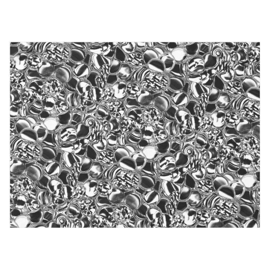 Silver bubbles with glass or metal tone tischdecke (Vorderseite (Horizontal))