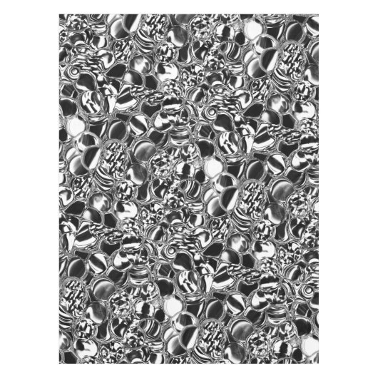 Silver bubbles with glass or metal tone tischdecke (Vorderseite)