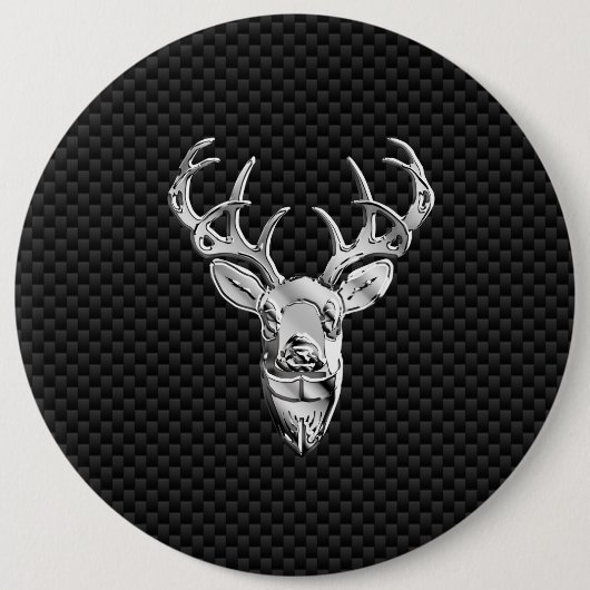 Silver Buck on Carbon Fibre Decor Button (Vorderseite)