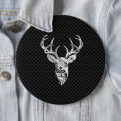 Silver Buck on Carbon Fibre Decor Button (Beispiel)