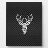 Silver Buck on Carbon Fibre Decor Fotoplatte (Vorderseite)