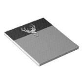 Silver Buck on Carbon Fibre Decor Notizblock (angewinkelt)