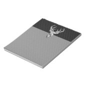 Silver Buck on Carbon Fibre Decor Notizblock (Rotiert)