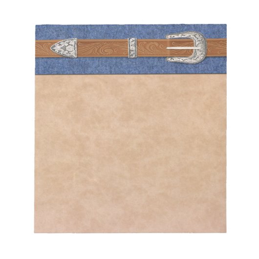 Silver Buckle auf Denim Notizblock (Vorderseite)